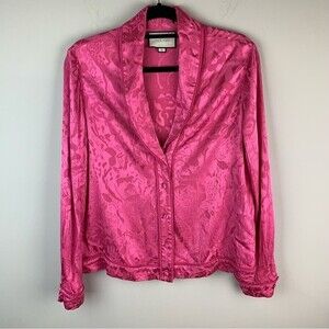 Alexis women’s pink jacket long sleeves blouse size medium